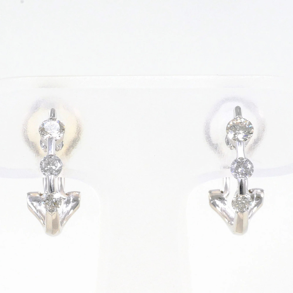 PT900 Platinum 18K WG White Gold Earrings with 0.25 ct Diamonds, Total Weight...